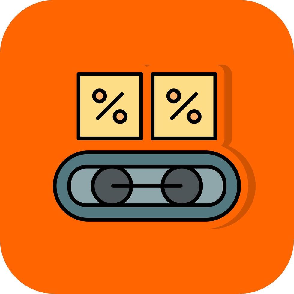 transportband band gevulde oranje achtergrond icoon vector