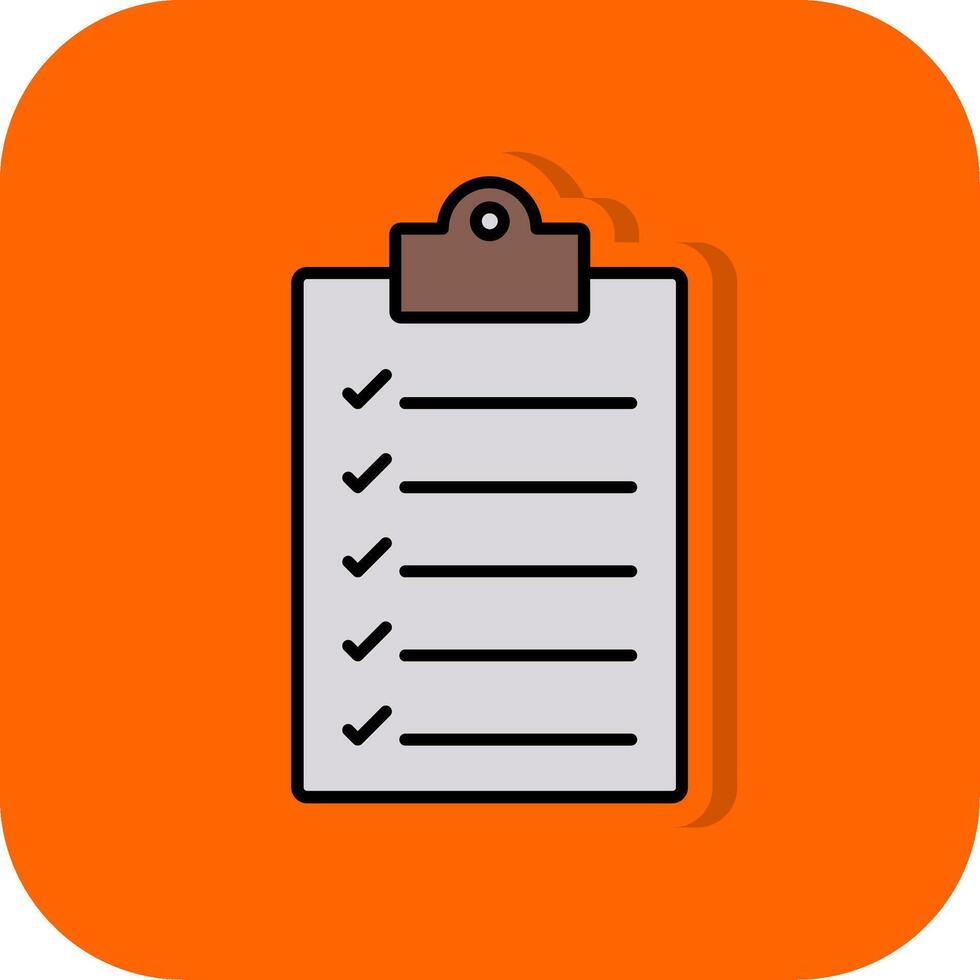 klembord gevulde oranje achtergrond icoon vector