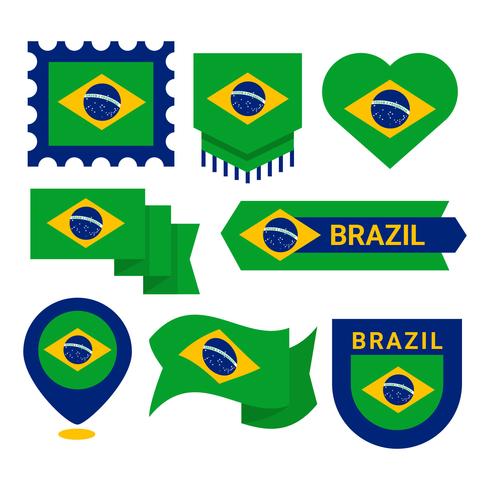 Braziliaanse vlag Clipart Vector
