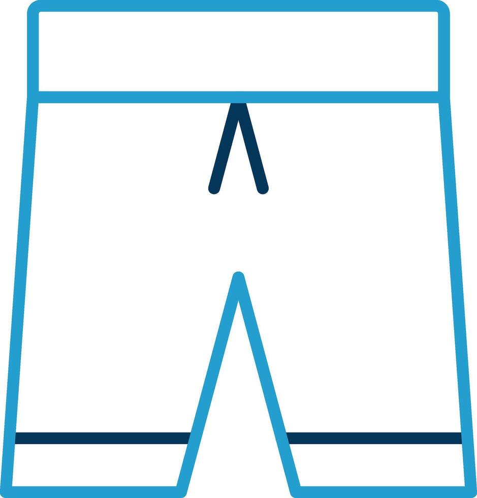Amerikaans voetbal shorts lijn blauw twee kleur icoon vector