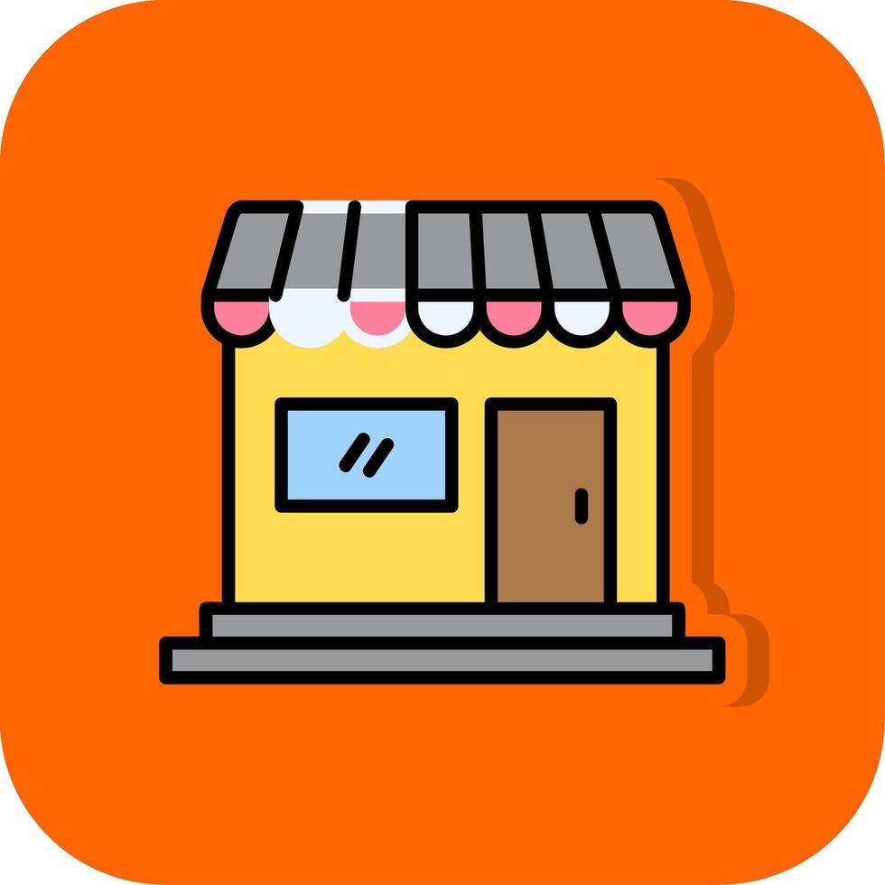 winkel gevulde oranje achtergrond icoon vector