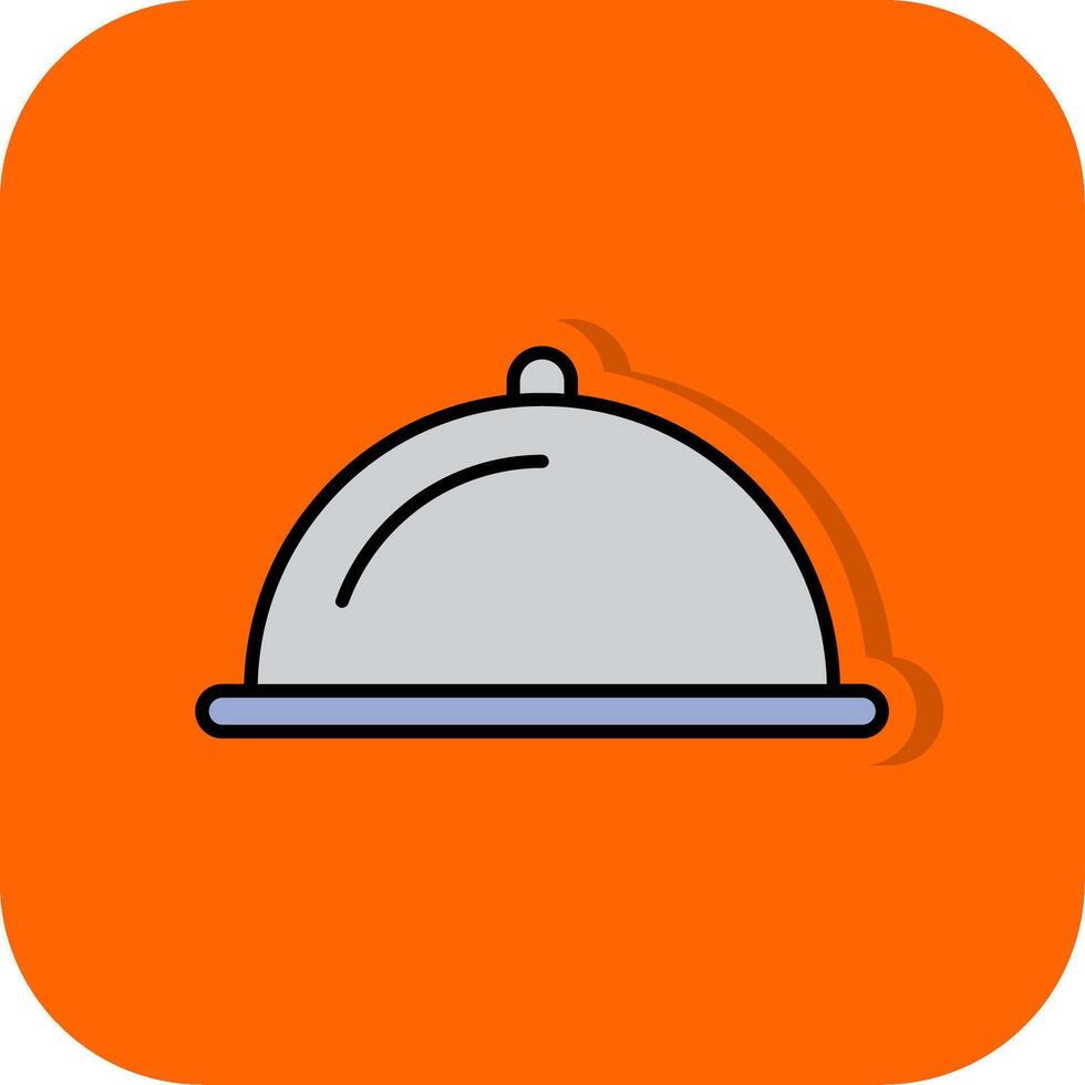 voedsel gevulde oranje achtergrond icoon vector