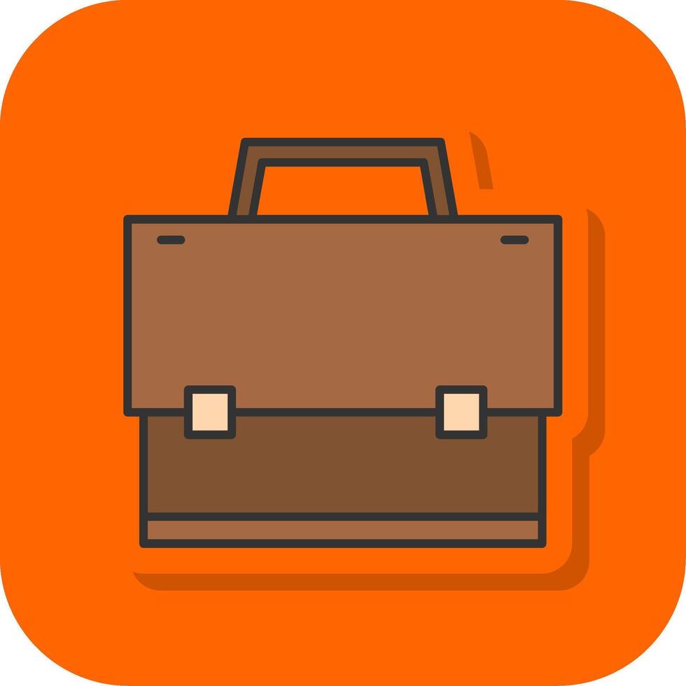 koffer gevulde oranje achtergrond icoon vector