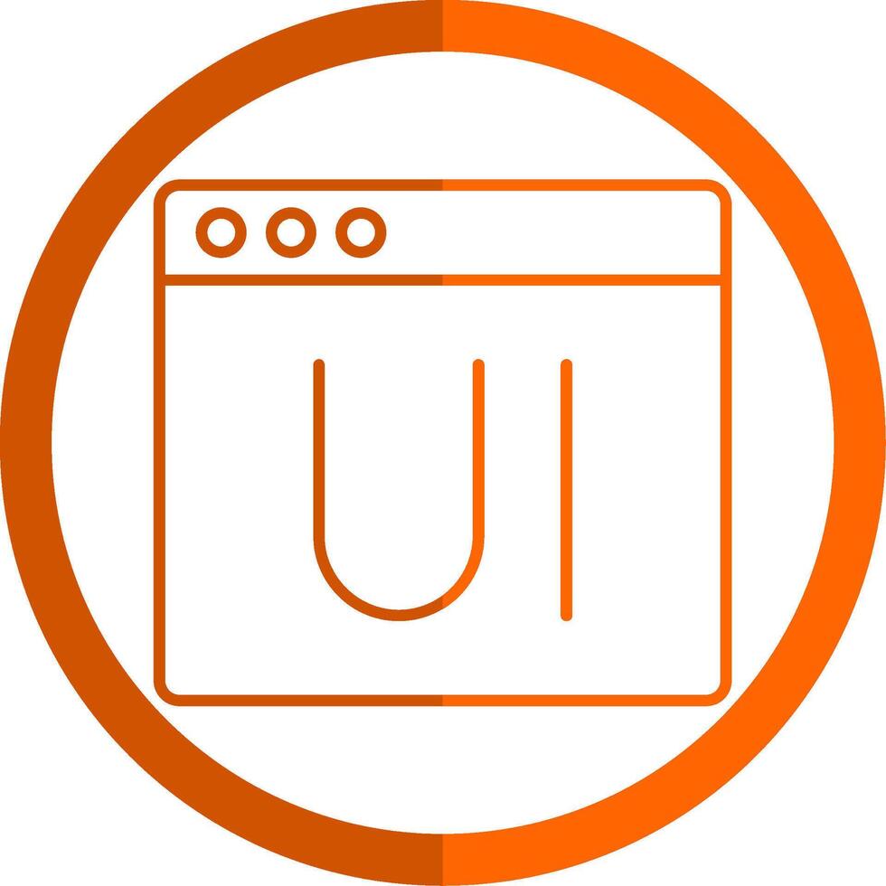 ui lijn oranje cirkel icoon vector