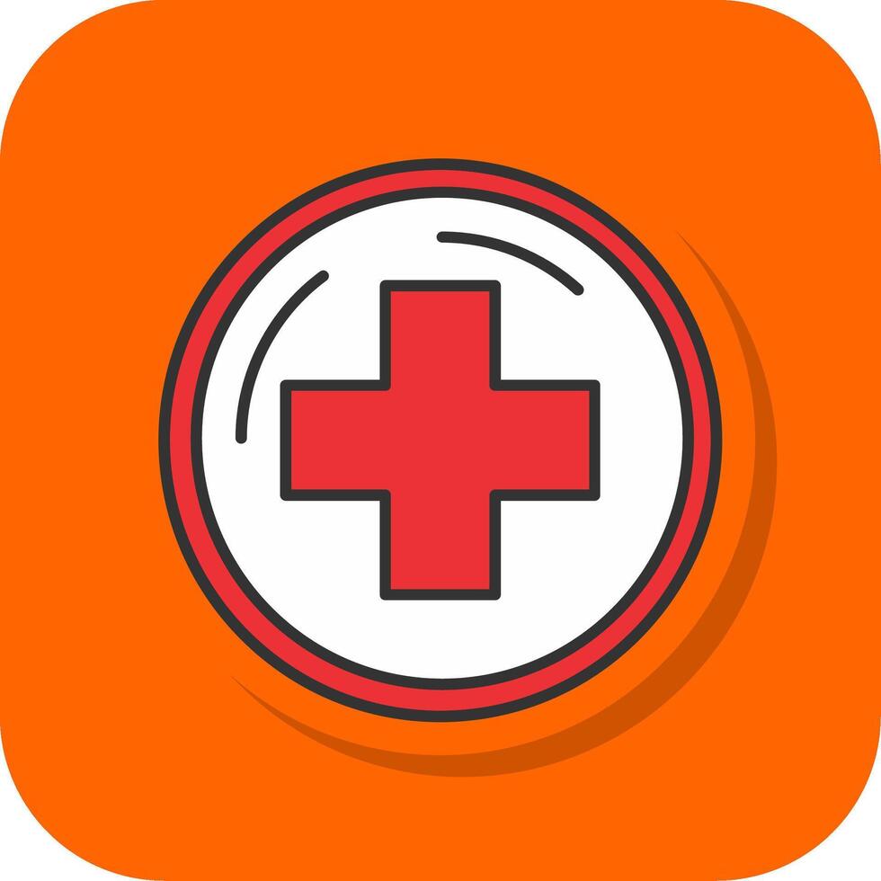 ziekenhuis teken gevulde oranje achtergrond icoon vector