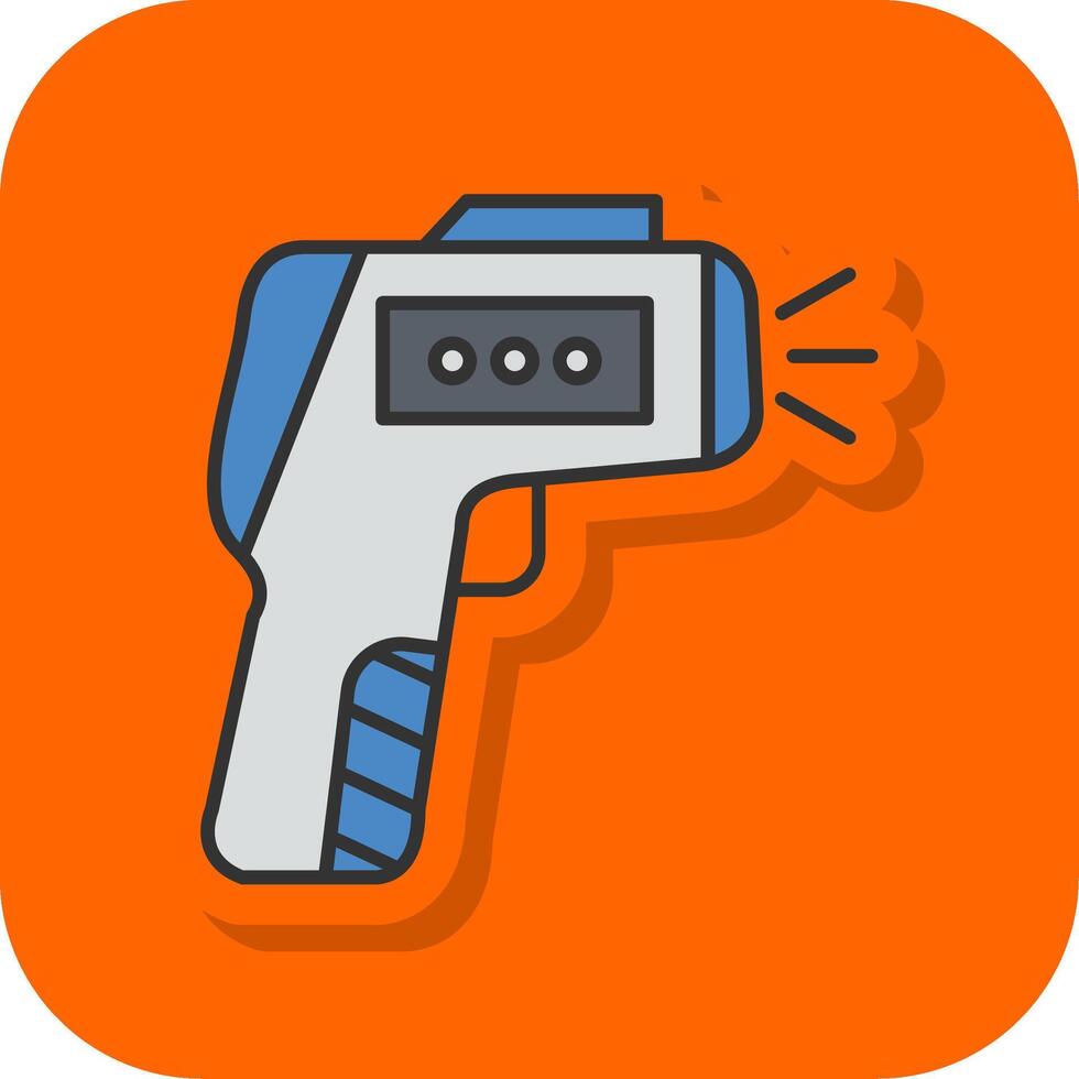 thermometer geweer gevulde oranje achtergrond icoon vector