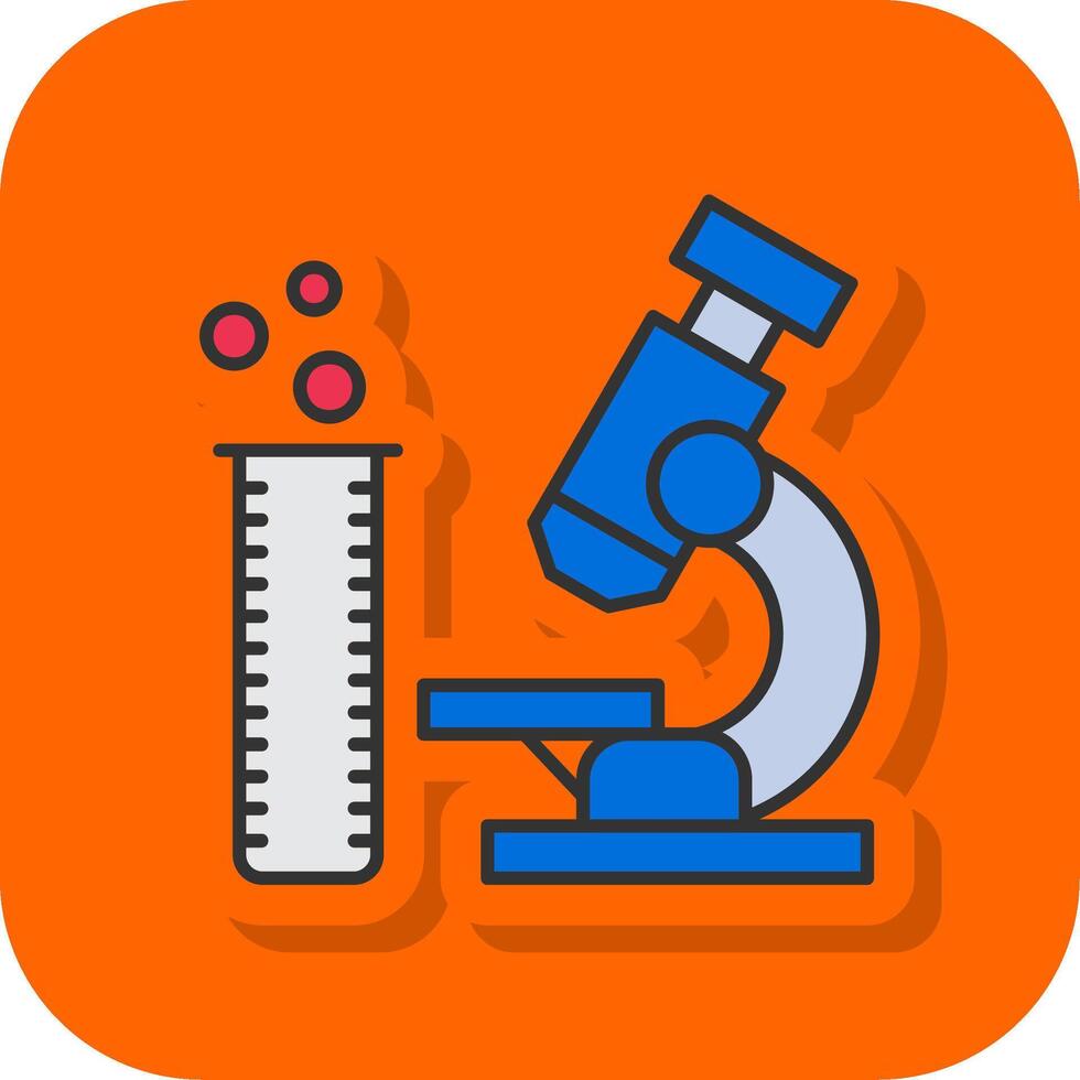 laboratorium gevulde oranje achtergrond icoon vector