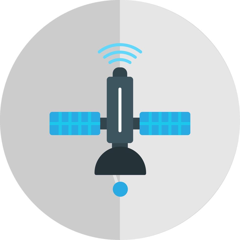 satelliet vlak schaal icoon vector