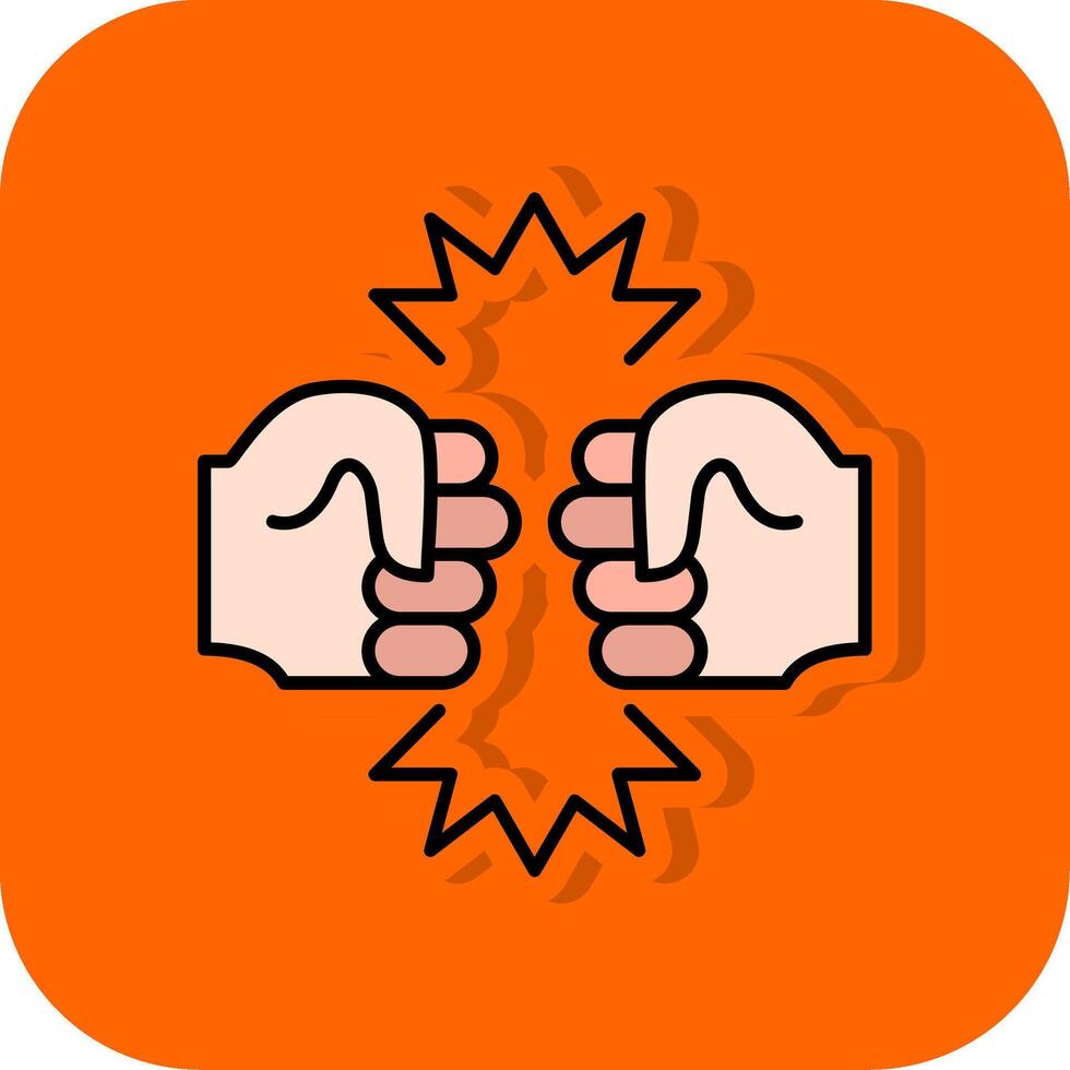 vechten gevulde oranje achtergrond icoon vector
