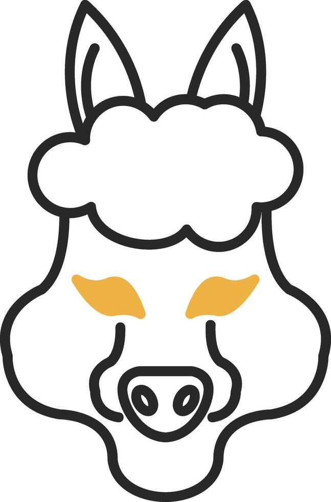 alpaca gevild gevulde icoon vector