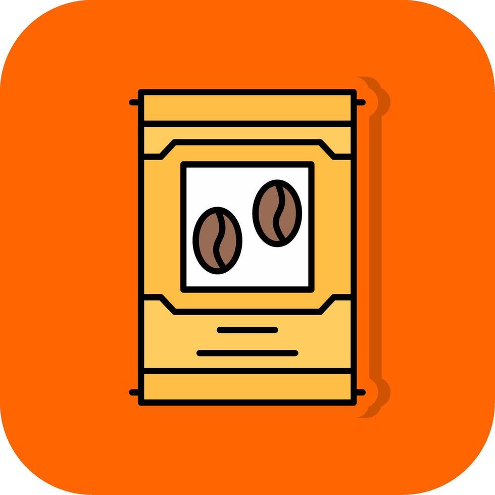 bonen gevulde oranje achtergrond icoon vector