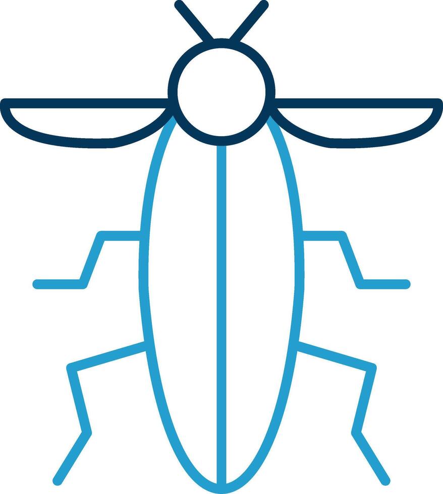insect lijn blauw twee kleur icoon vector