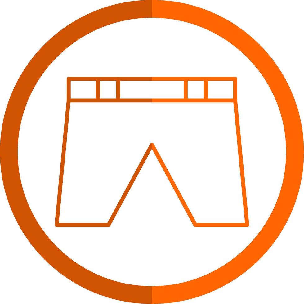 shorts lijn oranje cirkel icoon vector