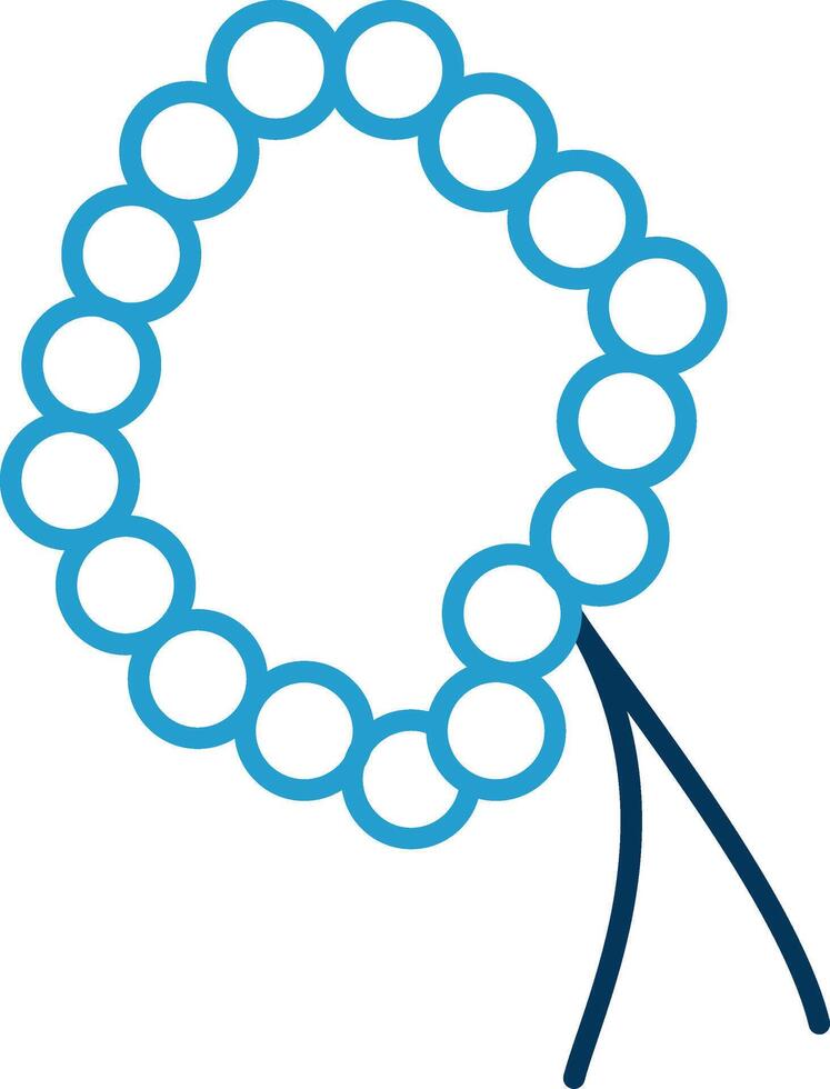 rozenkrans lijn blauw twee kleur icoon vector