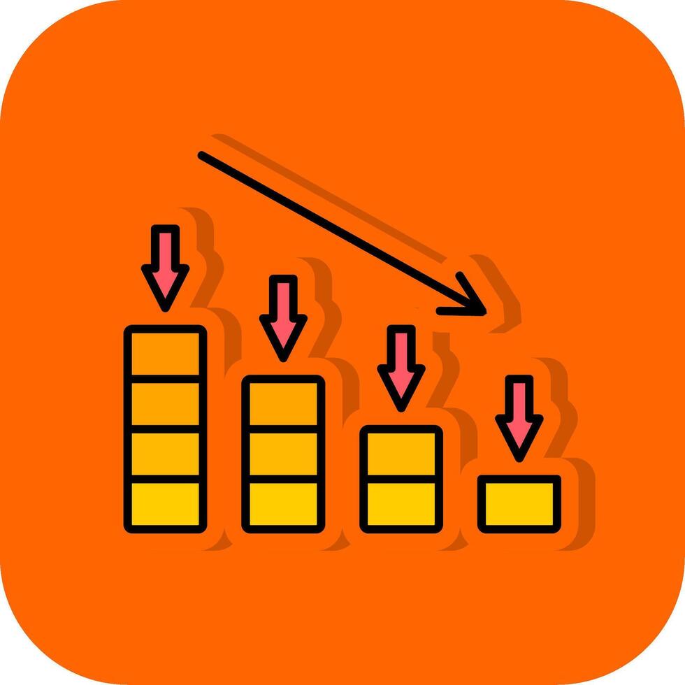 Botsing gevulde oranje achtergrond icoon vector