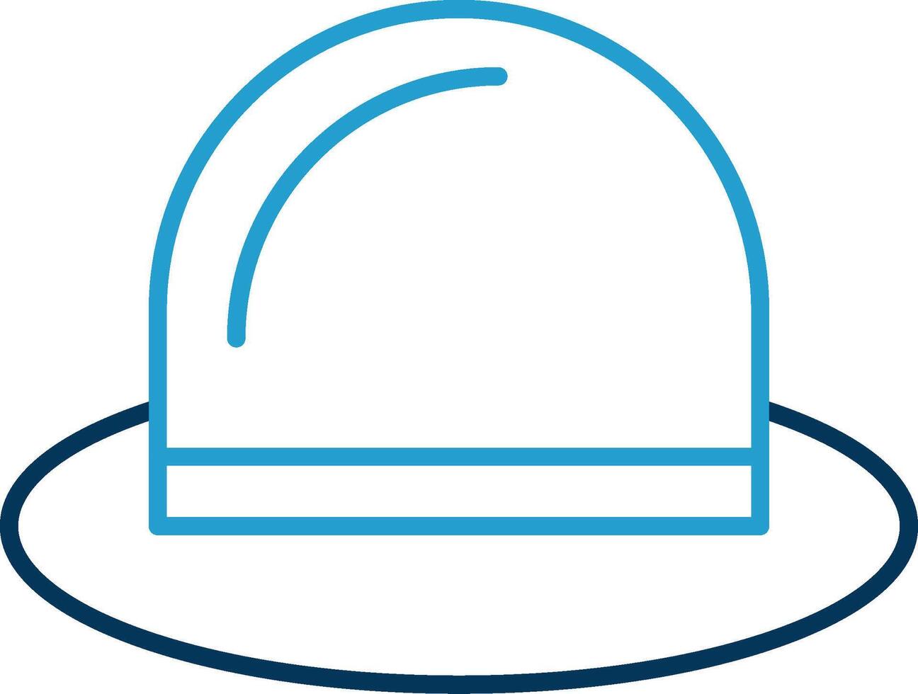 hoed lijn blauw twee kleur icoon vector