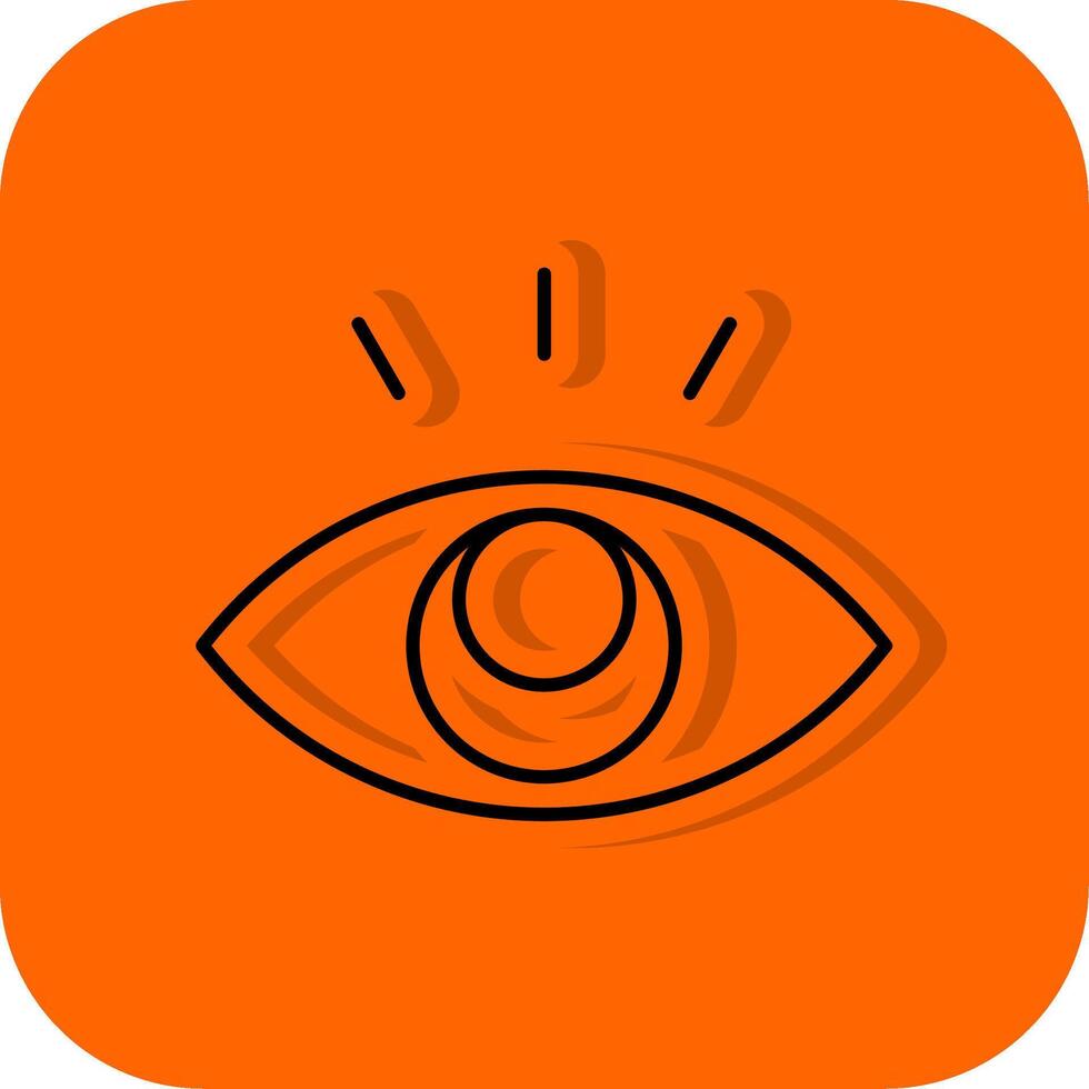 oog gevulde oranje achtergrond icoon vector