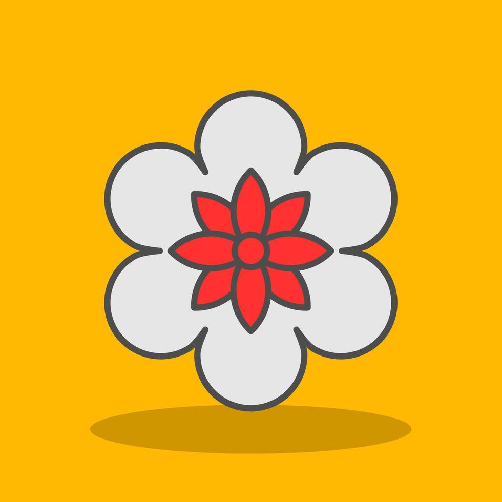 bloem gevulde schaduw icoon vector