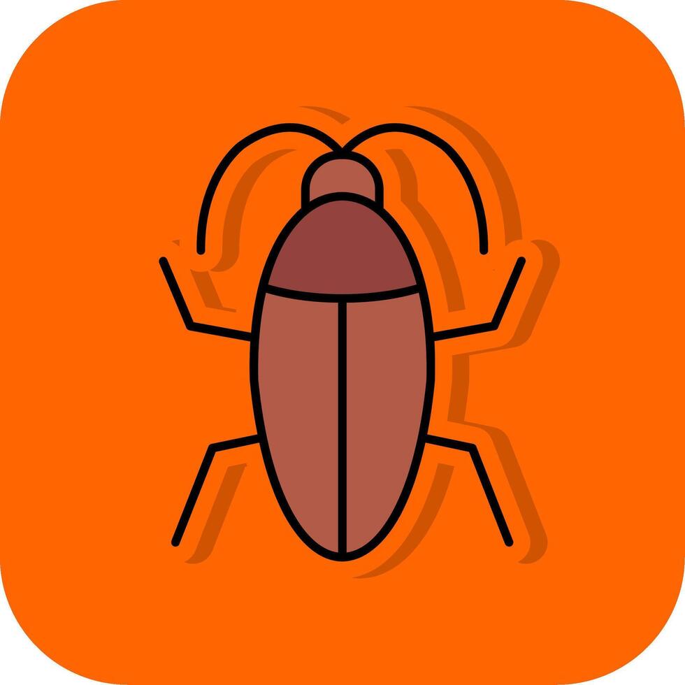 kakkerlak gevulde oranje achtergrond icoon vector