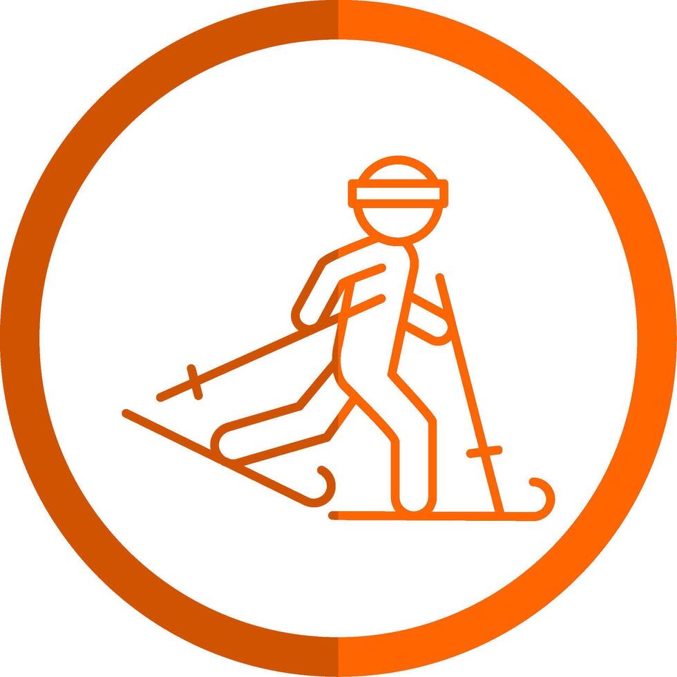 ski lijn oranje cirkel icoon vector