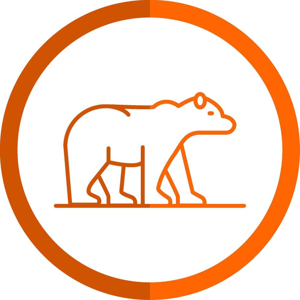 polair beer lijn oranje cirkel icoon vector