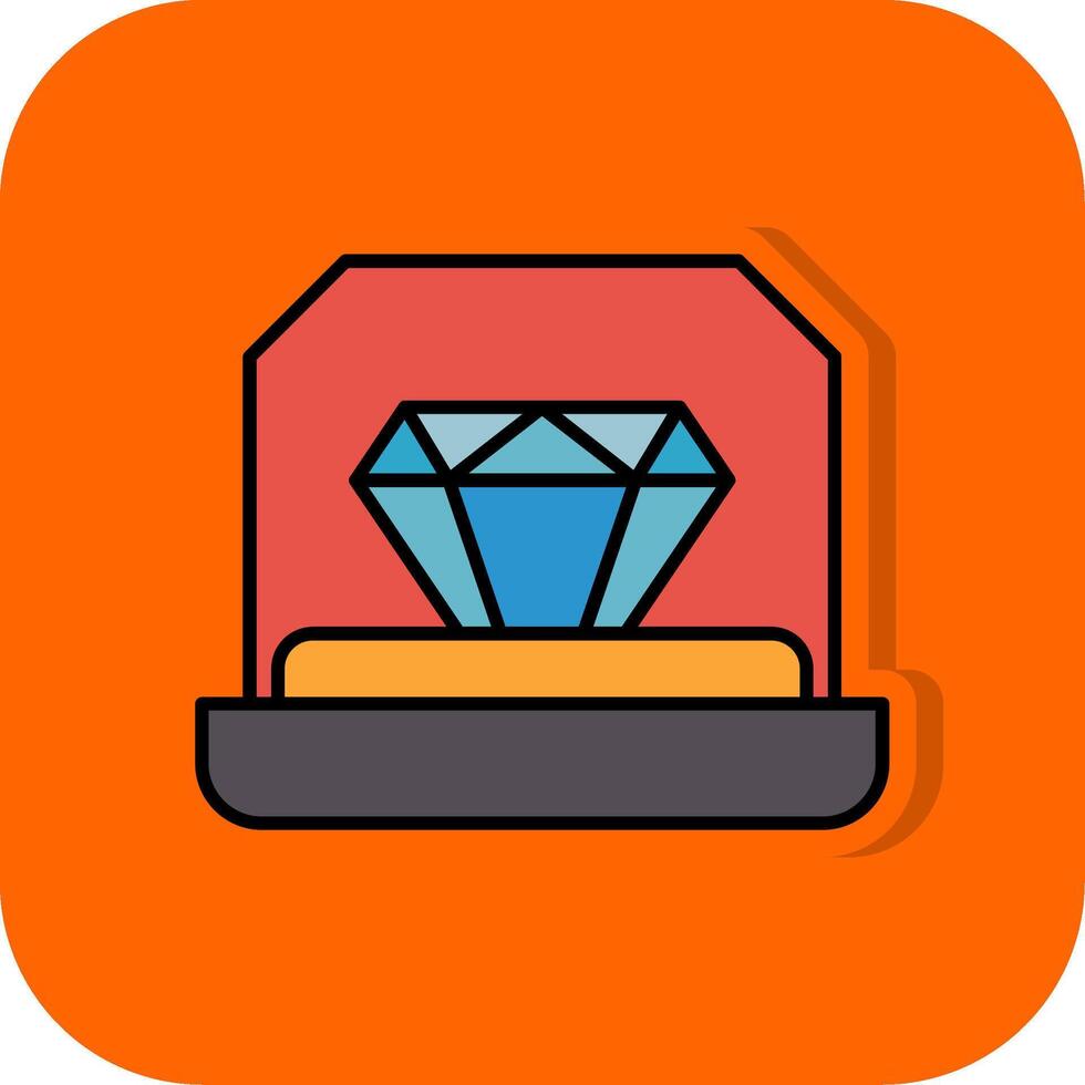 verloving ring gevulde oranje achtergrond icoon vector