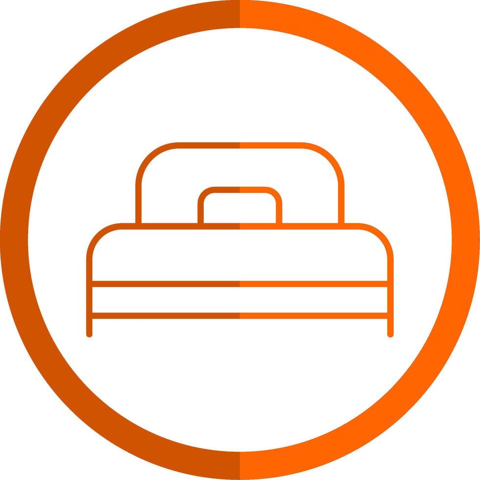 single bed lijn oranje cirkel icoon vector