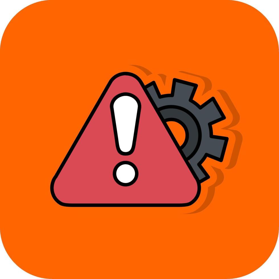 waarschuwing teken gevulde oranje achtergrond icoon vector