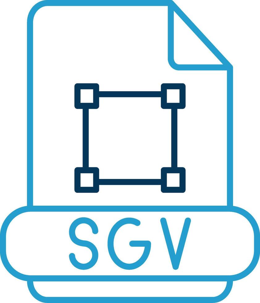 SVG lijn blauw twee kleur icoon vector