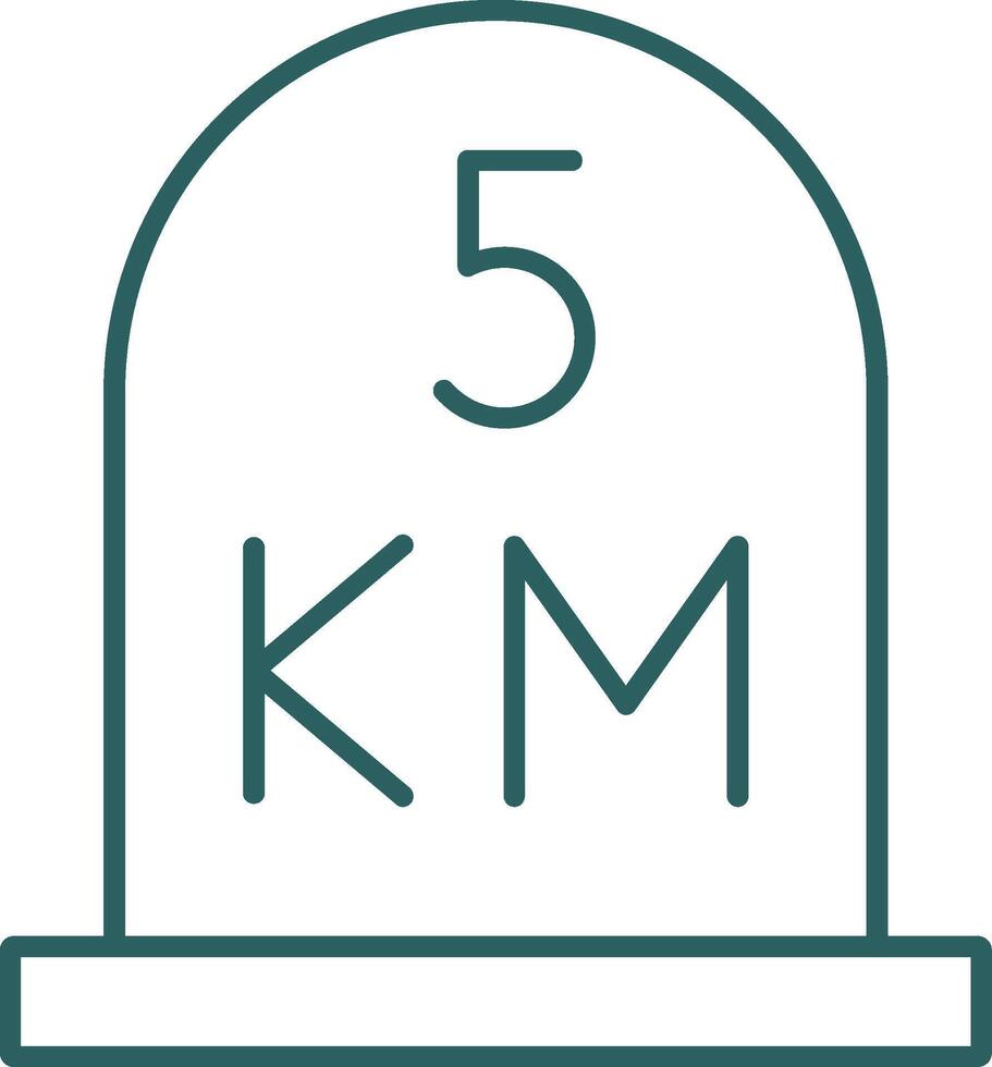 kilometer lijn helling ronde hoek icoon vector