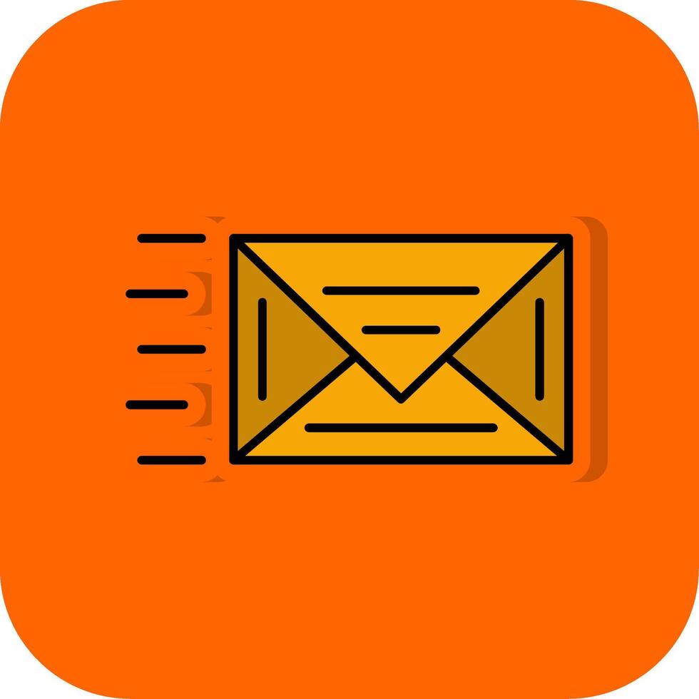 mail gevulde oranje achtergrond icoon vector
