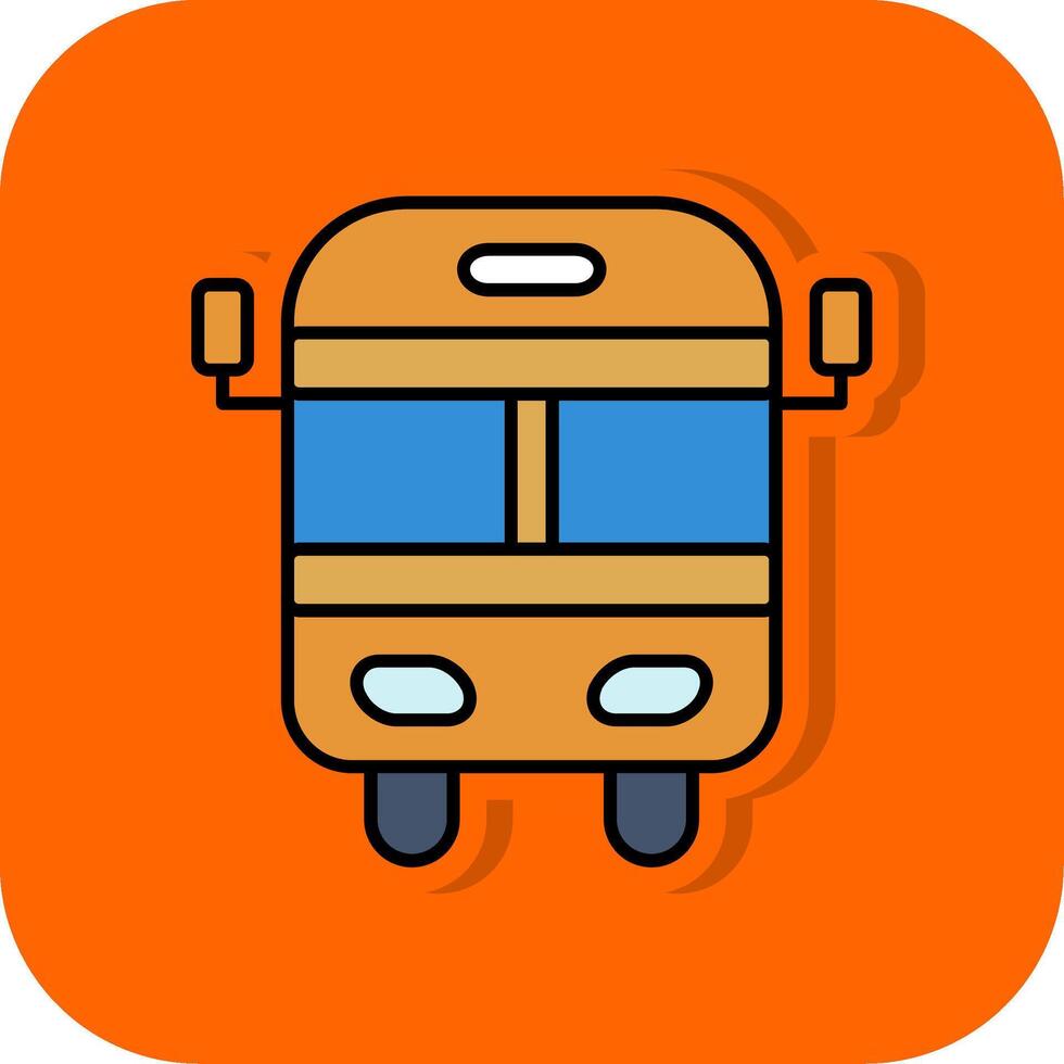 school- bus gevulde oranje achtergrond icoon vector