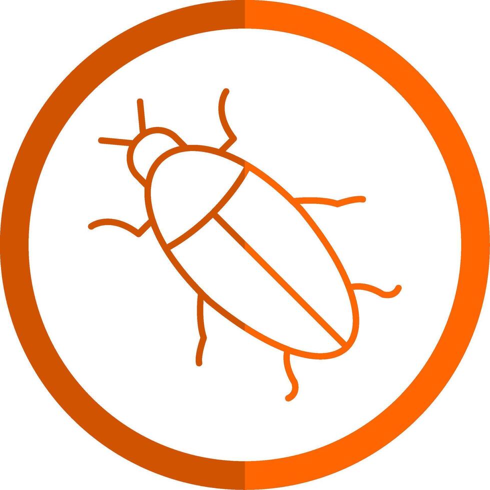 kakkerlak lijn oranje cirkel icoon vector