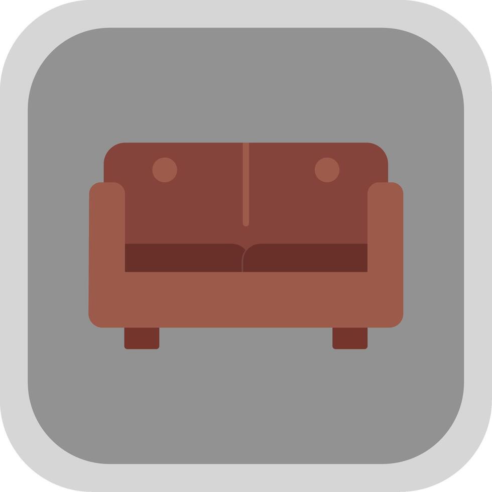 sofa bed vlak ronde hoek icoon vector