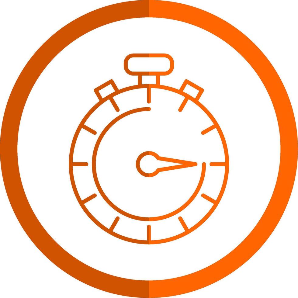 stopwatch lijn oranje cirkel icoon vector