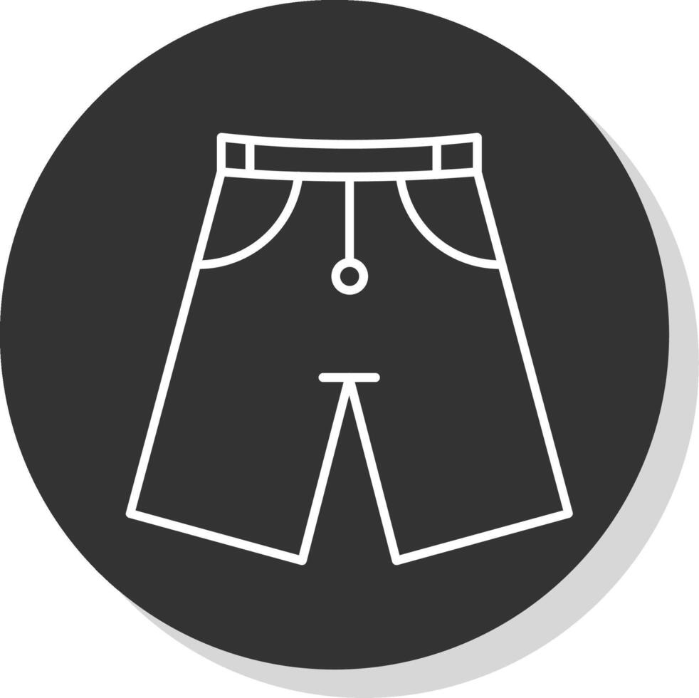 shorts lijn grijs cirkel icoon vector