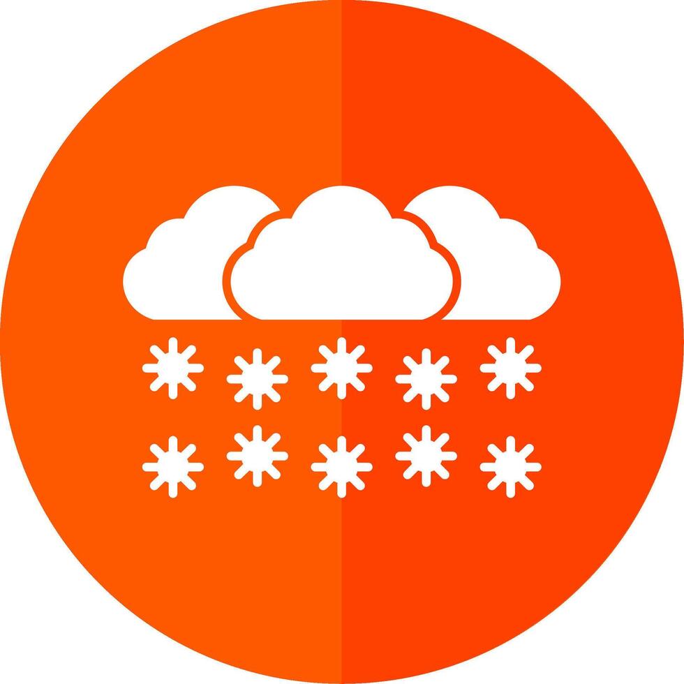 sneeuwen glyph rood cirkel icoon vector