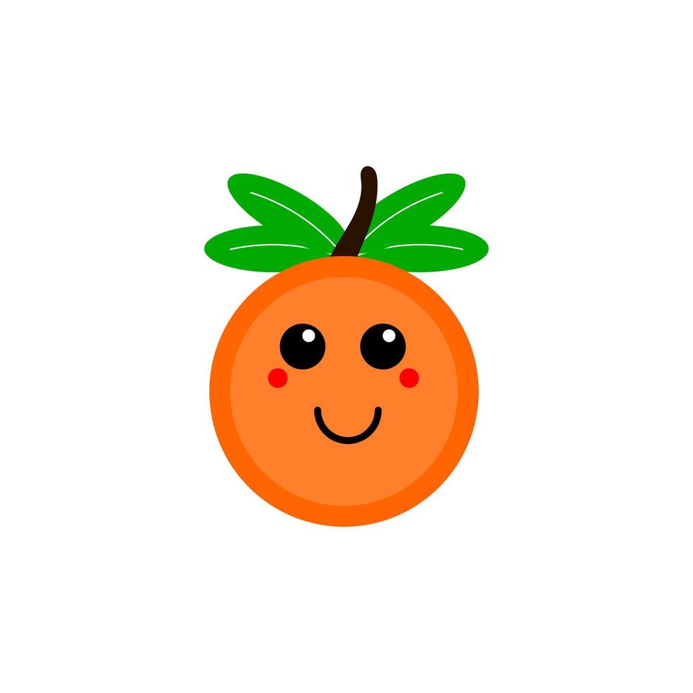 vrolijke, lachende oranje fruitmascotte. vector