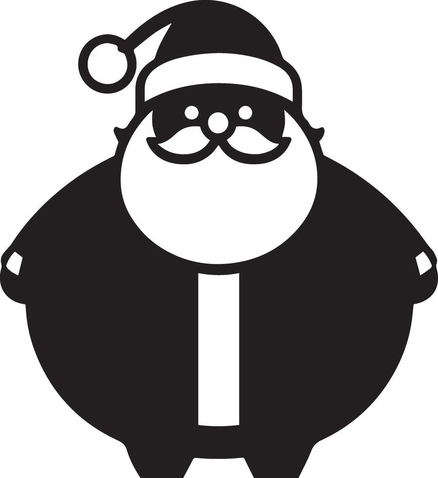 minimaal karton grappig karakter, de kerstman claus, silhouet 24 vector