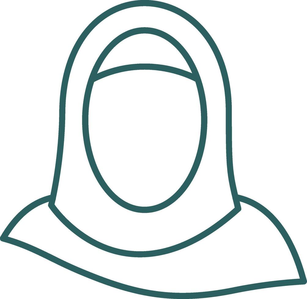 hijab lijn helling ronde hoek icoon vector