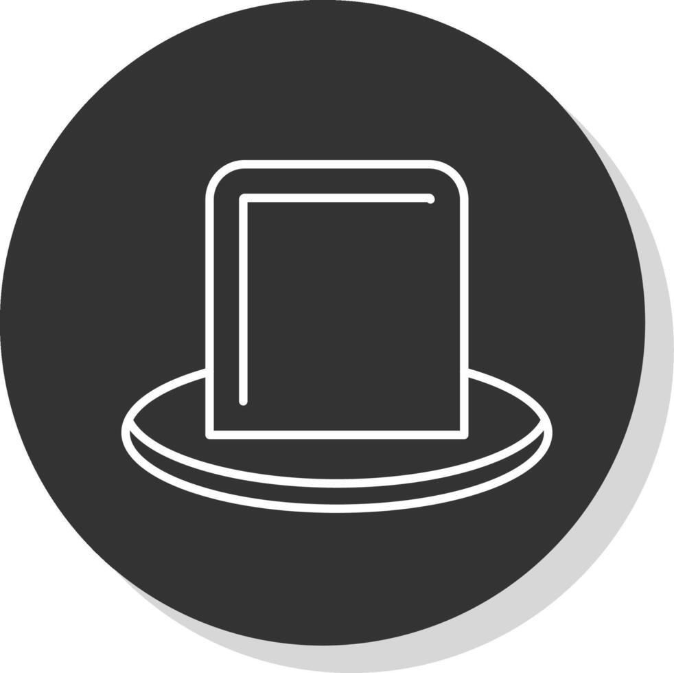 hoed lijn grijs cirkel icoon vector