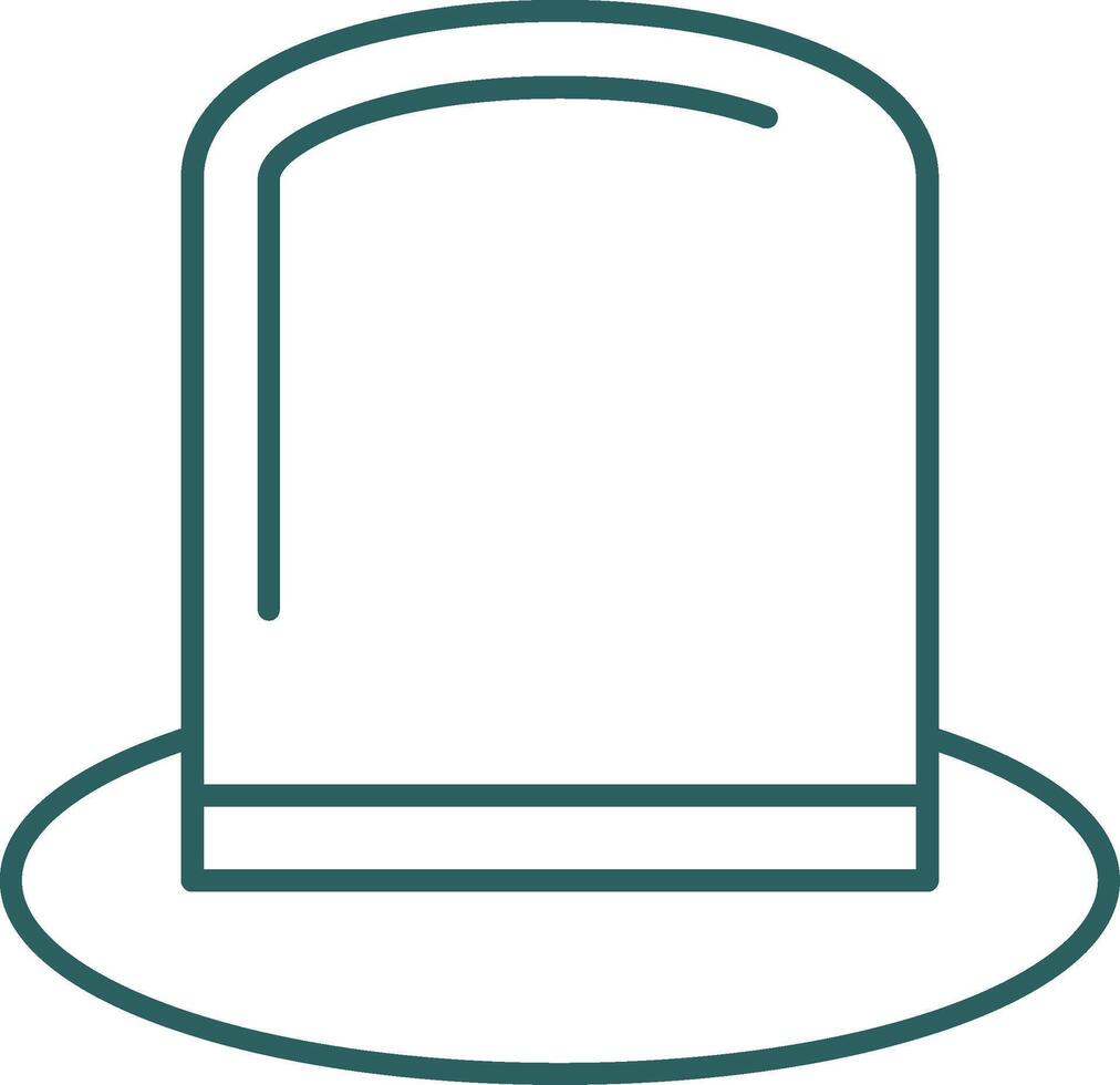 top hoed lijn helling ronde hoek icoon vector