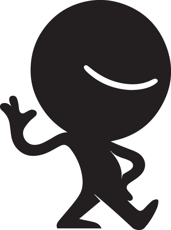 minimaal grappig tekenfilm karakter silhouet, silhouet, zwart kleur, wit achtergrond 40 vector