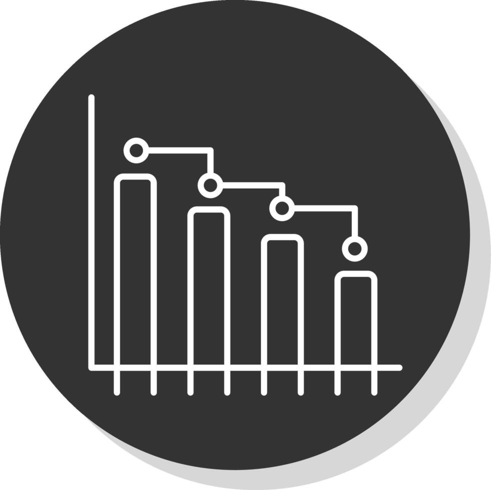 bar diagram lijn grijs cirkel icoon vector