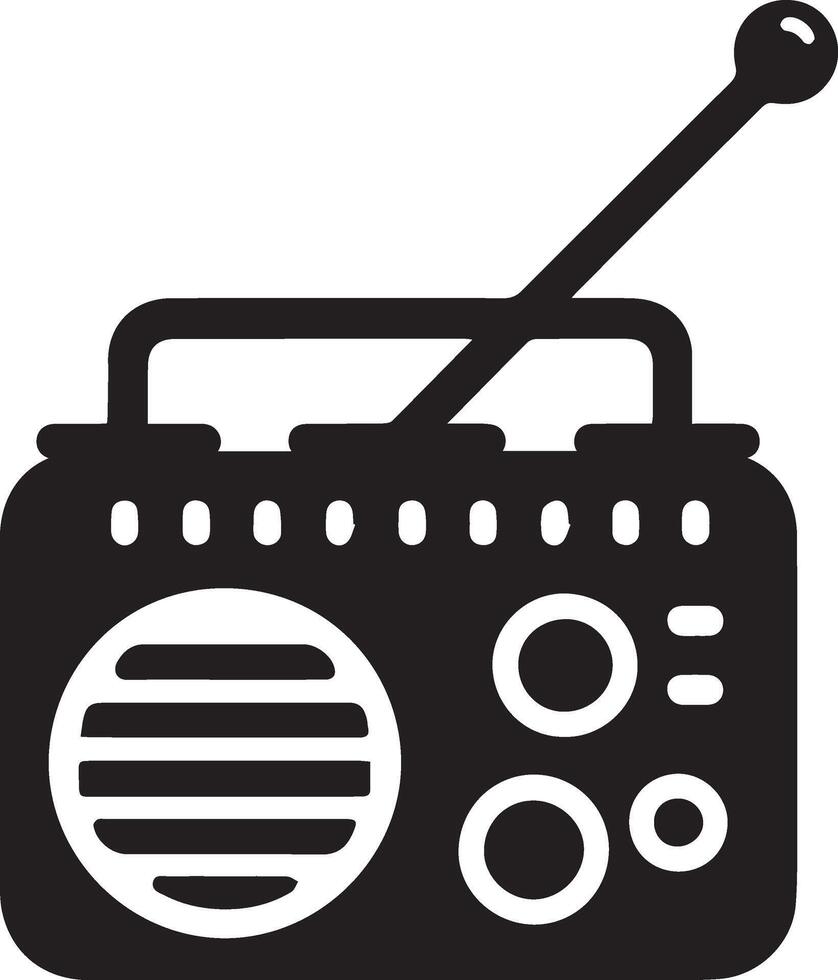 minimaal radio icoon silhouet zwart kleur vector