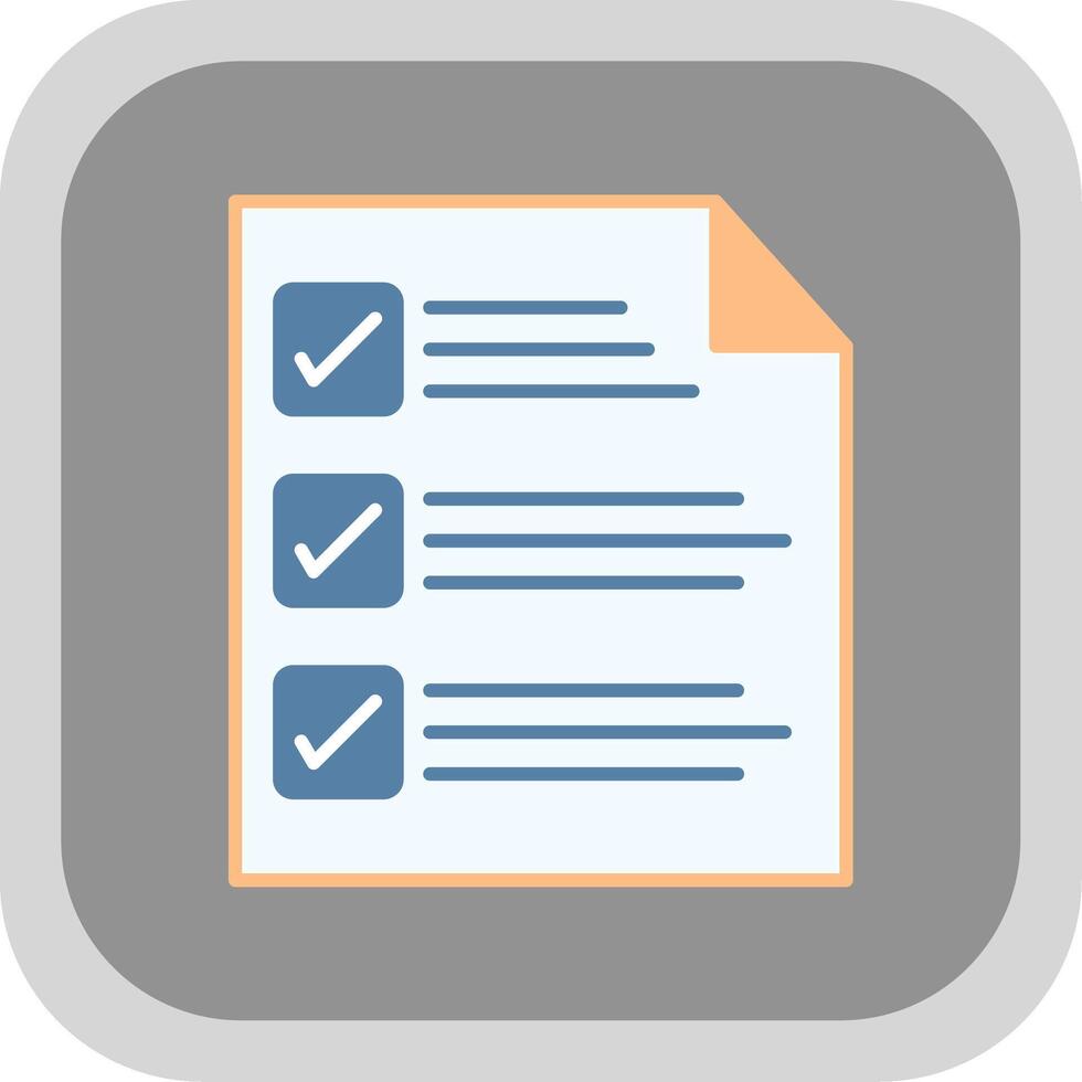 checklist vlak ronde hoek icoon vector