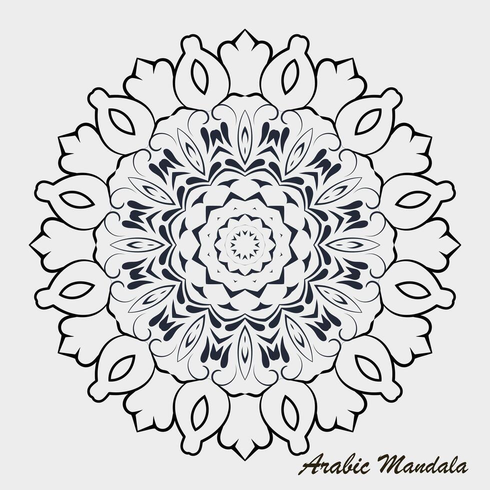 creatief zwart wit bloemen Arabisch mandala achtergrond sjabloon vector