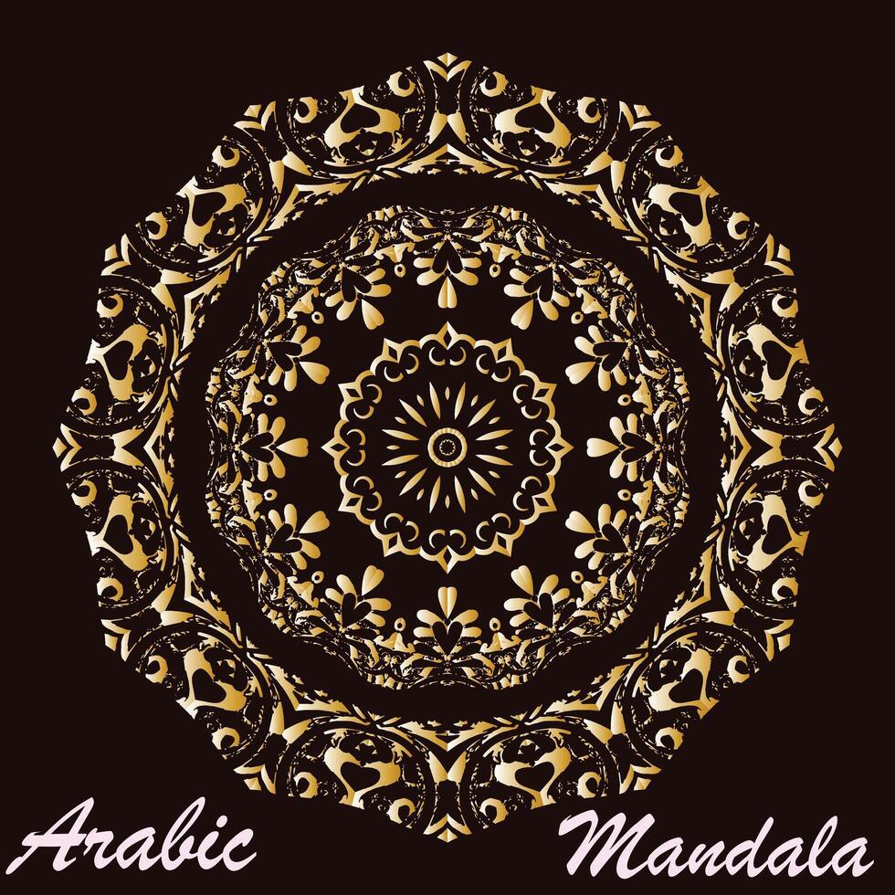 creatief gouden bloemen Arabisch mandala achtergrond sjabloon vector