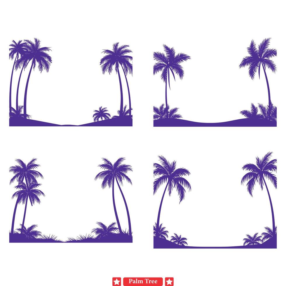 tropisch elegantie verheffen uw ontwerpen met chique en elegant palm boom silhouetten. vector