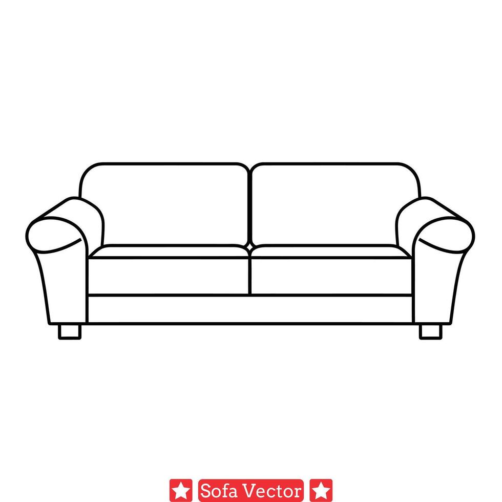 comfortabel sofa silhouet verzameling knus meubilair ontwerpen voor ontspannende interieur ruimten en huis decor vector